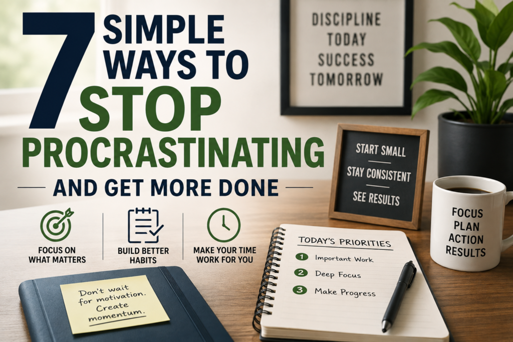 7 simple ways to stop procrastinating and get more done with better focus, habits, and time management
